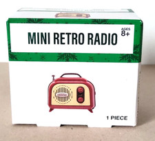 Vintage Red Radio Look Mini Retro FM Hi-Fi Sound Auto Scan Pull Up Antenna NEW