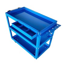 Upgrade 3-Tier Rolling Tool Cart With Lockable Wheels, Heavy Duty Steel Utility