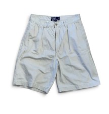 Vintage Polo Ralph Lauren Tyler Beige Pleated Men s Shorts Size 30