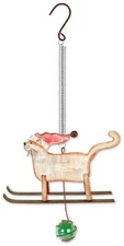 Christmas Kitty Bouncy/Ornament w/Santa Hat by Sunset Vista Designs-