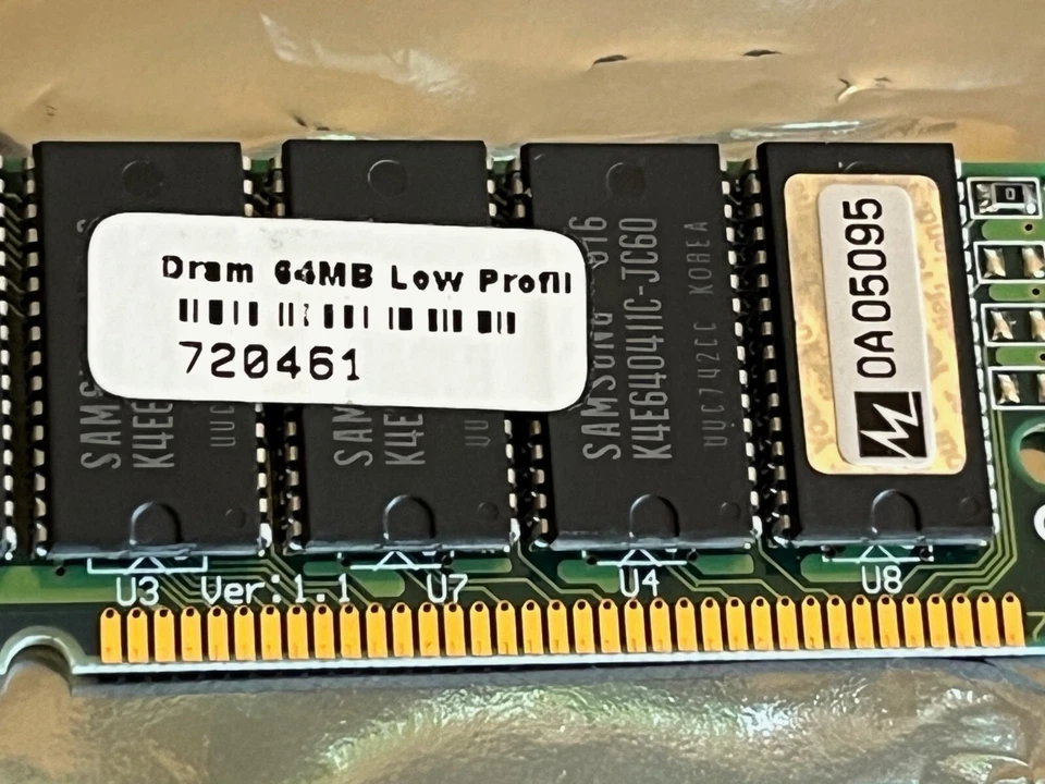 72 PIN 64MB EDO SIMM LOW PROFILE MEMORY 60nS PREMIUM GOLD PLATED (x1) fcb11.4 - Image 3 of 4