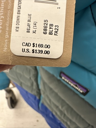 Patagonia Youth Down Sweater Jacket Size XL - Picture 8 of 8