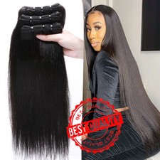 1-4 bundles Thick Virgin Huma Hair Extensions Brazilian Malaysian Indian 400G US