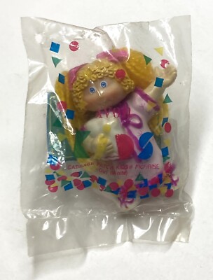Avon Cabbage Patch Doll Mini Figure New Old Stock  Girl Blonde Pigtails Pink Bow