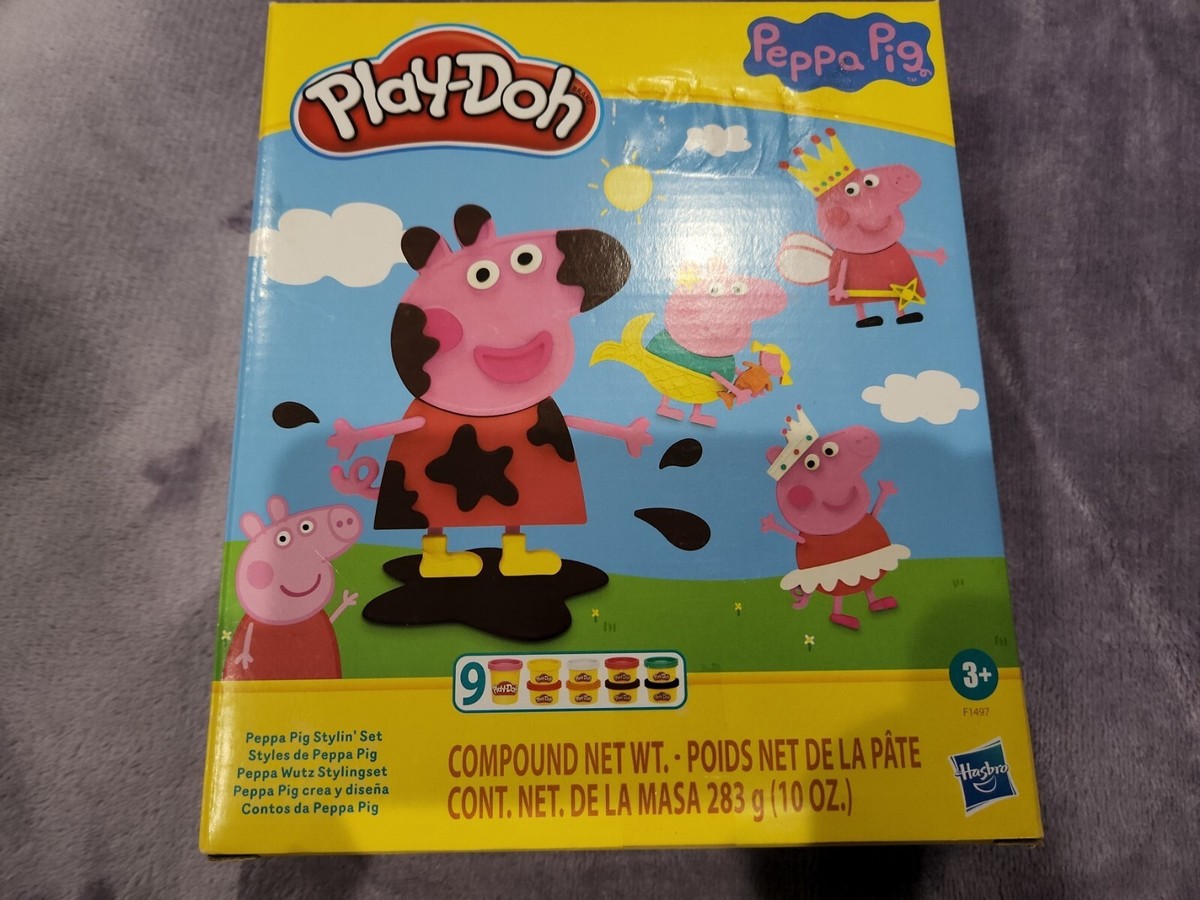 Hasbro Brand New! Play-Doh Playset-Peppa Pig- Stylin Set-9 colors