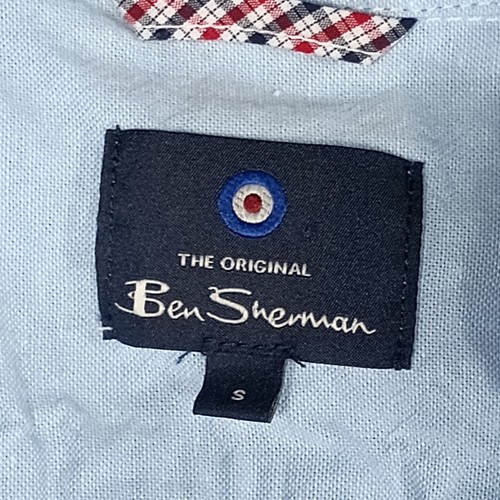 Ben Sherman Men's Shirt Size Small Linen Blend Short Sleeve Button Down Striped - Picture 5 of 11