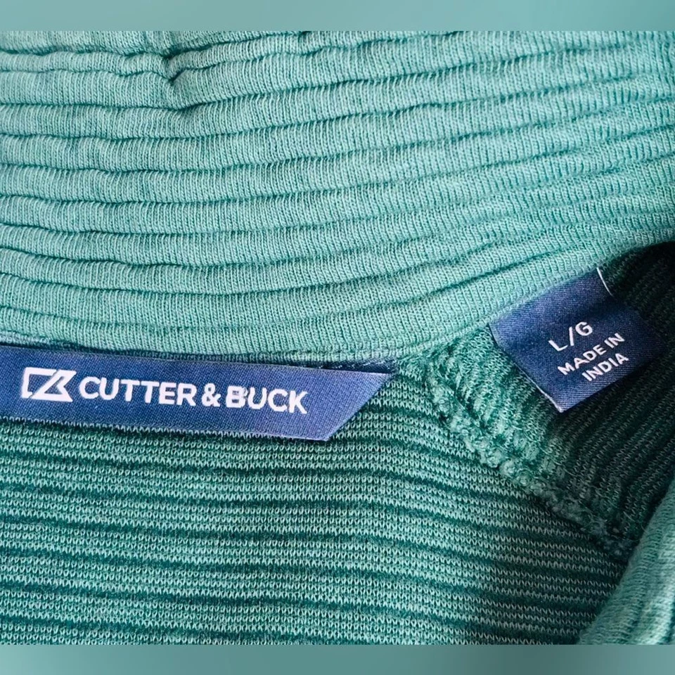 Suéter Chaqueta Pullover Manga Larga Cutter & Buck Para Hombre Grande Verde 1/4 Cremallera Foto 2 de 4