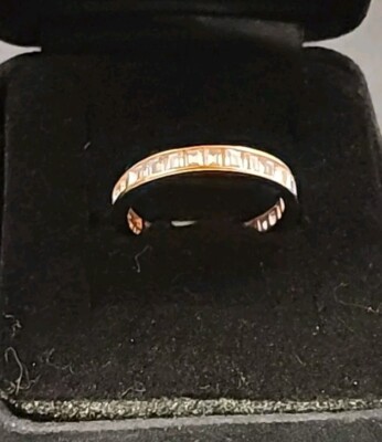 Bella Luce Eterno 18K Rose Gold/925 Silver CZ Eternity Ring Sz 8