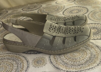 Rieker Antistress Sandals Womens Slingback Closed Toe Perforated Light Blue 9.5