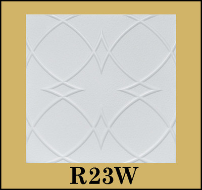 Decorative Ceiling Tiles Easy Installation Ultra Pure White SATIN painted R23W 