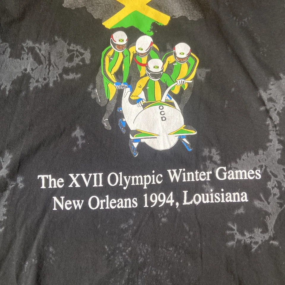 OCD Jamaica BOBSLEIGH Camisa Olimpiadas de Invierno Bobsleigh Gris Jersey MEDIANO EE. UU. Foto 3 de 4