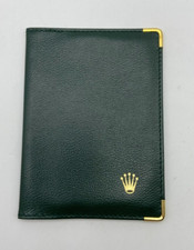 Vintage Rolex Green Leather Card Wallet Passport Holder 0068.08.05 h63