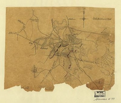 20'' x 24'' 1864 Map Of Dallas & Marietta Road Near Pine Hill Gorgia