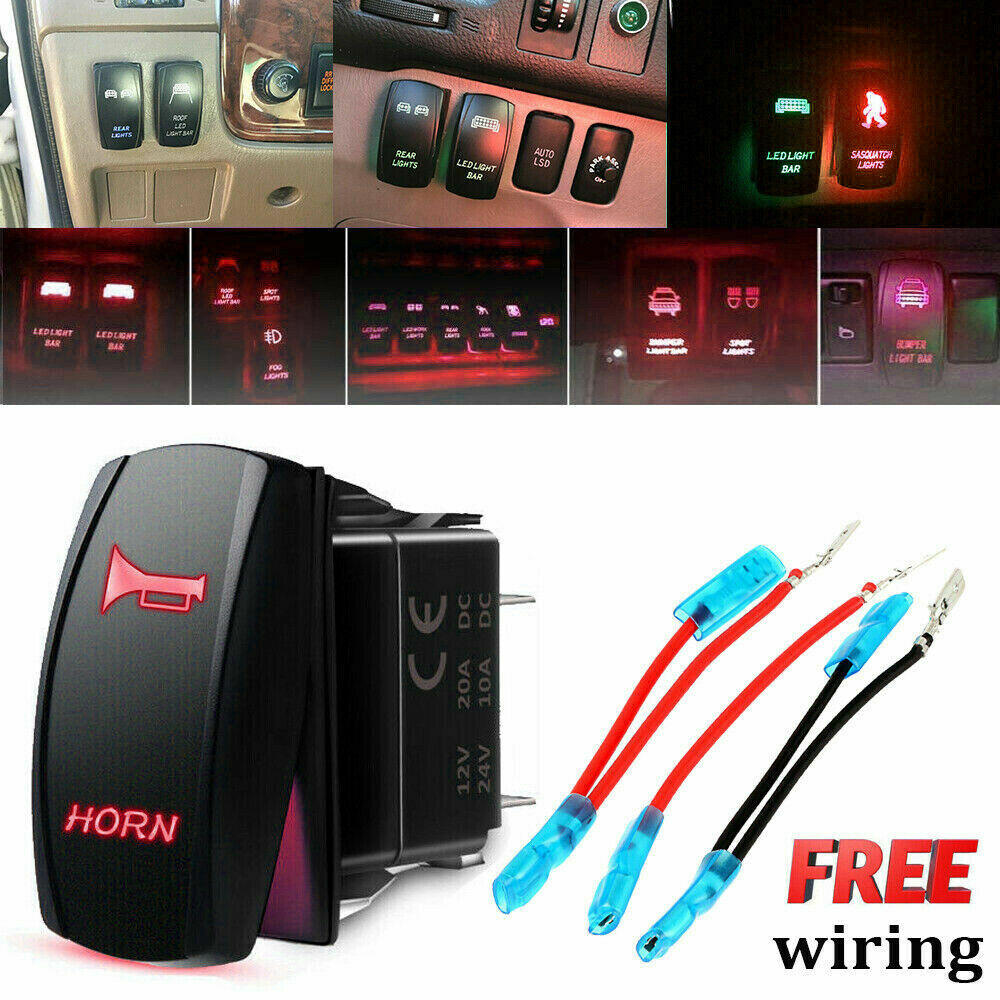 Handlebar Rocker Switch Green LED Backlit Rocker Switch - 5-Pin, 12V/24V, Waterproof For ATV, UTV, Jeep & Marine Light Bar Switch Panel - Foto 3