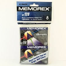 New MP 120 Memorex 120-Minute 8mm Video Cassette Tape 2-Pack  Discontinued 
