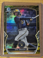 2023 Bowman Chrome Eric Brown JR. Yellow Lunar Crater Refractor /75