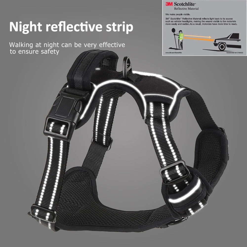 Dog Harness No Pull Adjustable Soft Padded Reflective No-Choke Pet Oxford Vest