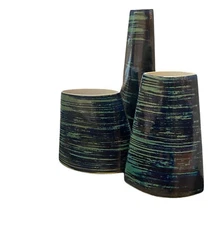 Blue And Green Decorative Modern Vases Set Of Three