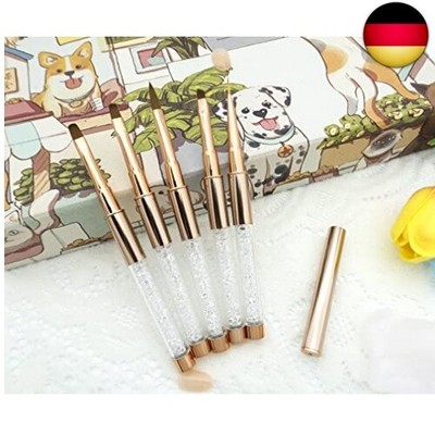 5-teiliges Nagellack-Pinsel-Set Für Nail Art – Dünn, Flach, Rund, Abgewinkelt, Mit Deckel – Für Profis & Anfänger