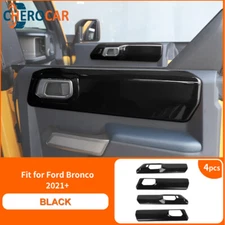 4x Black Inner Door Handle Bezel Cover Kit for Ford Bronco 21+ 4Door Accessories