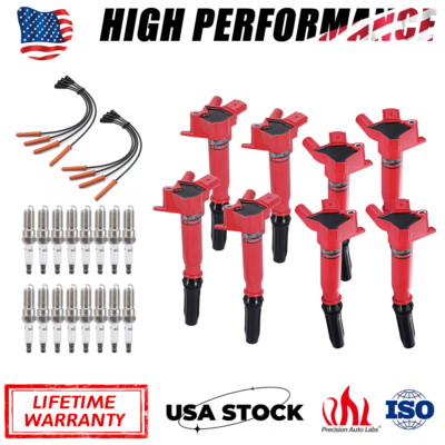 8 Pack Ignition Coil & Spark Plug & Wire For 2010-2017 Ford F150 F250 F350 6.2L