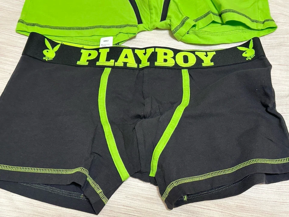 Paquete de 2 calzoncillos grandes vintage de ropa interior Playboy Bunny de la década de 2000 para hombre Foto 3 de 4
