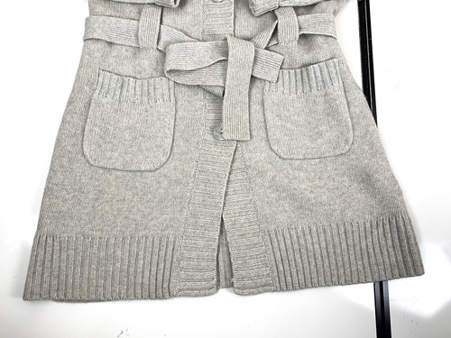 Lord & Taylor Cashmere and Wool blend Gray cardigan, belted size Large NWOT - Picture 18 of 19