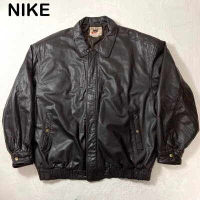 90's Vintage Nike Leather jacket 3XL Embossed BIG SWOOSH 90's Vintage Nike Leather jacket 3XL Embossed BIG SWOOSH