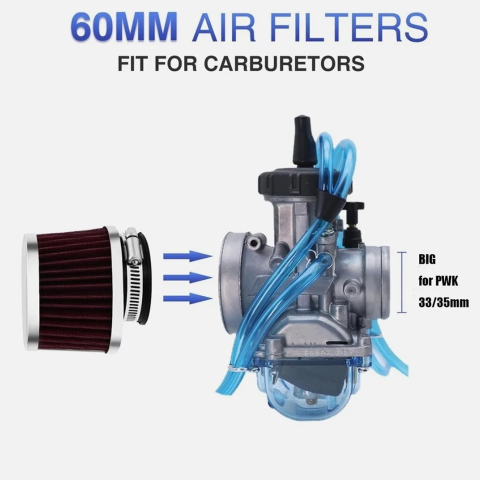 Filtro de aire de alto flujo para motocross scooter limpiador de cápsulas de aire 60 mm 1 pieza Foto 4 de 4