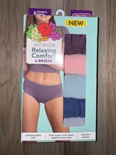 NIB Women's Fruit Of The Loom Relaxing Comfort Briefs 6-Pack Size 7 / Large