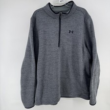 Under Armour Pullover Mens 3XL Gray Quarter Zip Fleece Sweatshirt Athletic Top