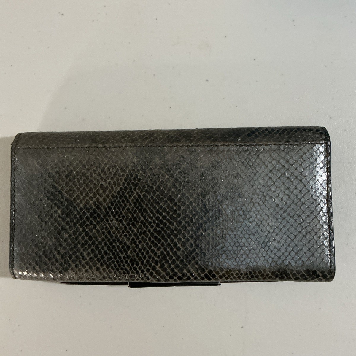 VTG COACH Kristin Python Wallet Clutch Snakeskin Leather Women