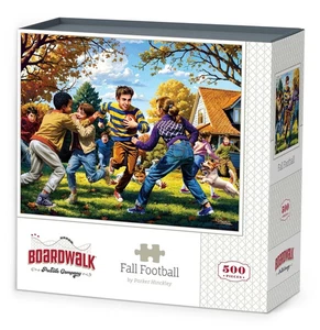 BOARDWALK Puzzle FALL FOOTBALL by Parker Hinckley 500 pc JIGSAW PUZZLE New