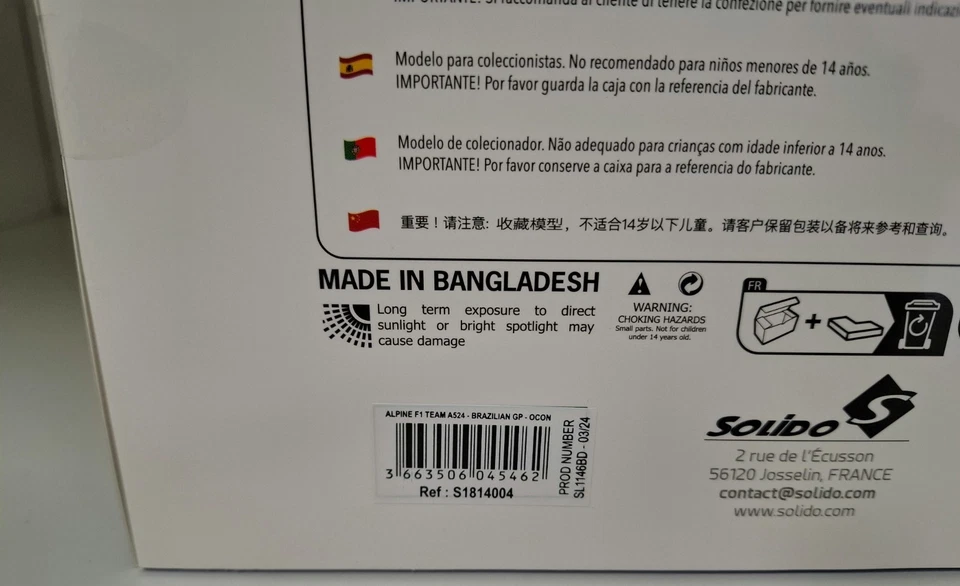 PROMO Alpine F1 A524 BRAZILIAN GP 2024 E.OCON 1/18 Solido Nuova Scatola... - Immagine 2 di 4