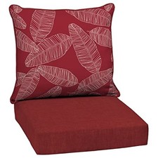 Arden Outdoor Deep Seat Cushion Set, 24 24" x 24" Red Leaf Palm Deep Seat Set