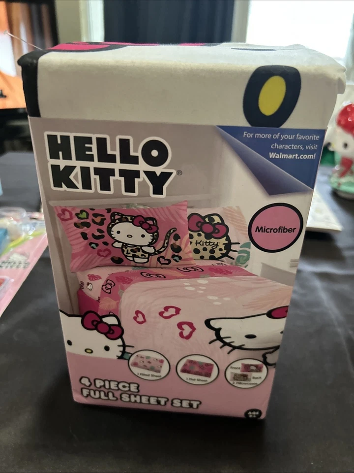 Hello Kitty Wild Jungle Juego Completo de Sábanas 4 Piezas / Microfibra Nuevo Foto 3 de 4