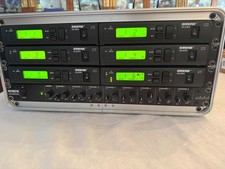 6-CHANNEL SHURE ULXS4 WIRELESS RECEIVERS IN CASE w/SHURE UA844 G3 470-506MHz