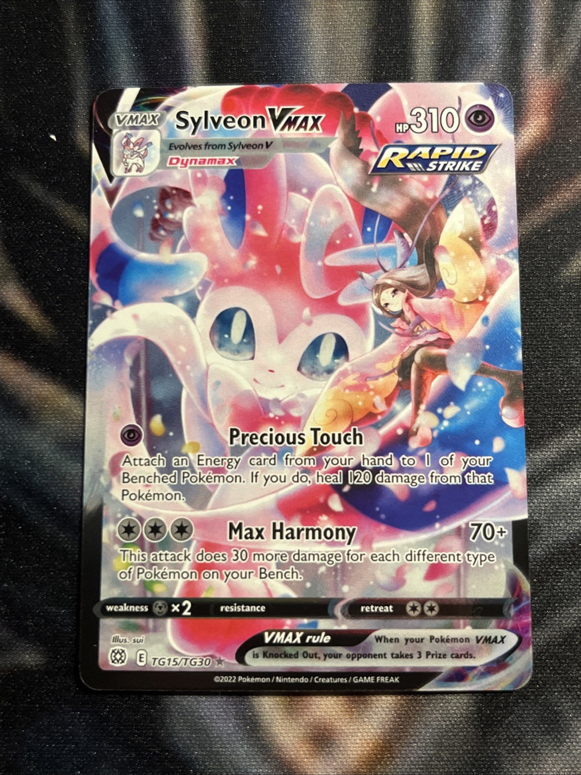 Pokemon Company Sylveon VMAX Ultra Rare Full Art Holo TG15/TG30 310 HP 2022