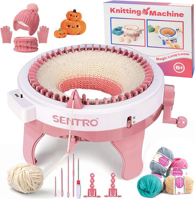 SENTRO 48 Needles Smart Knitting Machine for Adults & Beginners - Pink