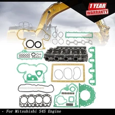 New Complete Cylinder Head Assembly & Full Gaskets Fit For Mitsubishi S4S Engine
