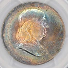 1962 50C Franklin Half Dollar PCGS MS65 - Lovely Rainbow Toning