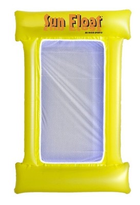 RAVE Sports Sun Float Inflatable Pool Water Raft 48.5 x31 x6  Yellow Mesh New!