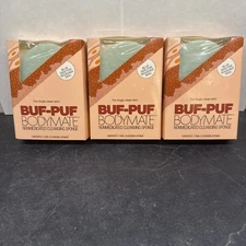 Vintage Buf-Puf Bodymate ~ Oval Sponge Blue ~ 3 NEW In Pkg Unopened