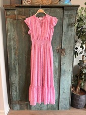 Mellóday Pink Ruffle Maxi Dress Summer Spring Small EUC