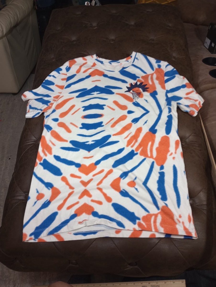 Nike Block Party Dunk Contest Tie Dye Block Party T-Shirt Orange Blue Medium View 2