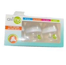 Avima Baby 3pc Baby Bottle Set 4 oz Anti Colic wide neck Slow flow BPA free 0 Mo