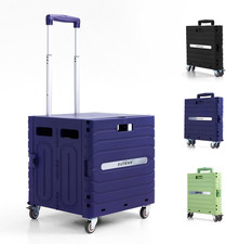 Folding Utility Cart Portable Rolling Crate Handcart Foldable Shopping Trolley C