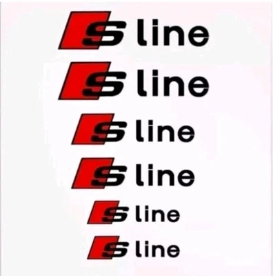 6 x S line bremssattel Aufkleber Sline logo Emblem ( Schwarz ), - Bild 1 von 2