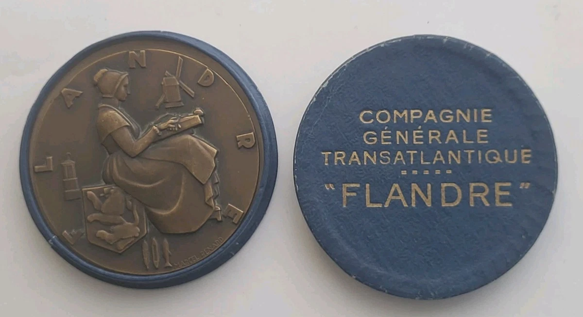 Médaille Argentine 1974 - Compagnie Générale Transatlantique Services Postaux - 171g