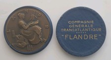  Médaille Transatlantique Compagnie générale French Line " FLANDRE " 
